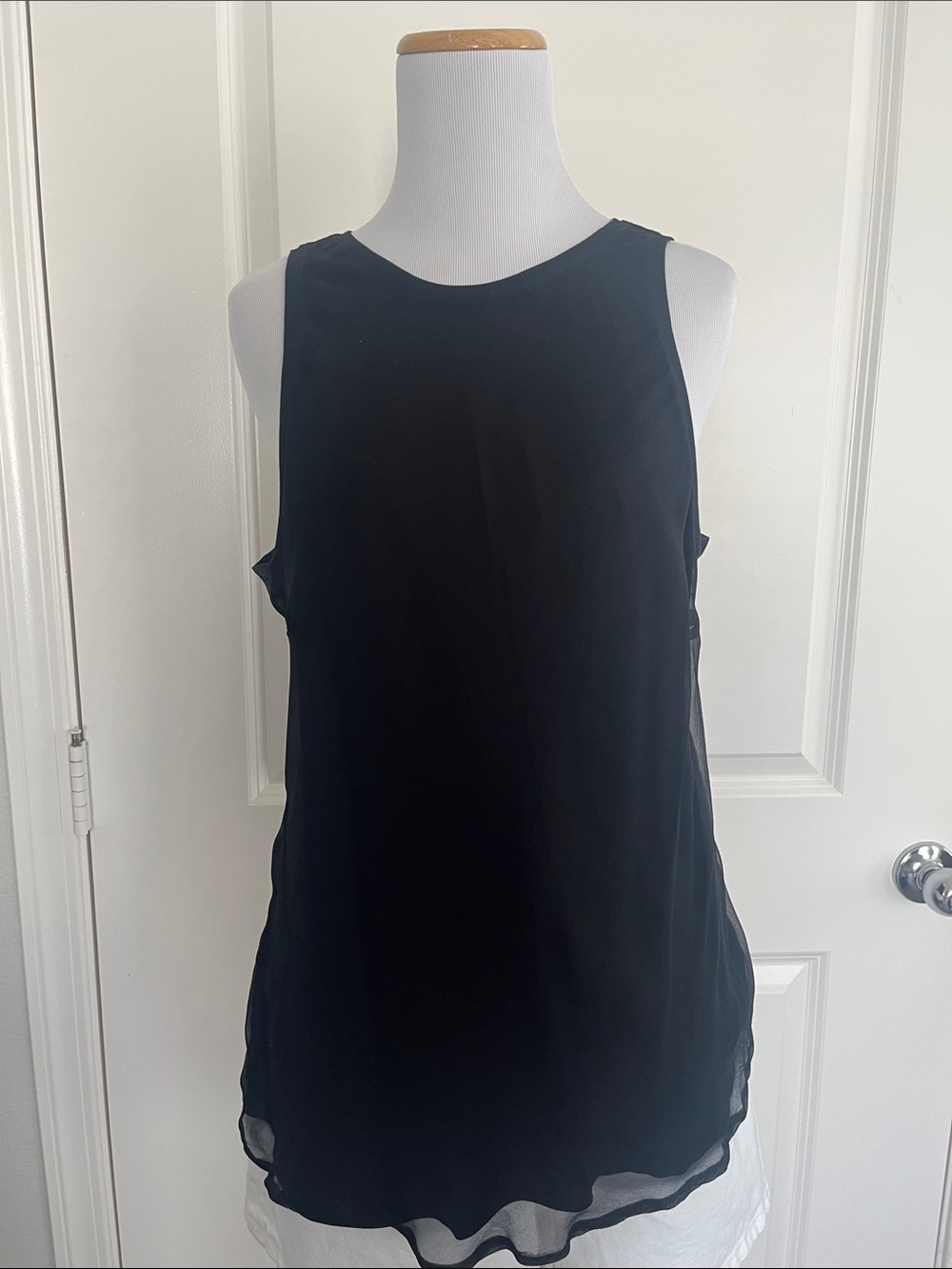 Brunello Cucinelli Black Sleeveless Chiffon Camisole